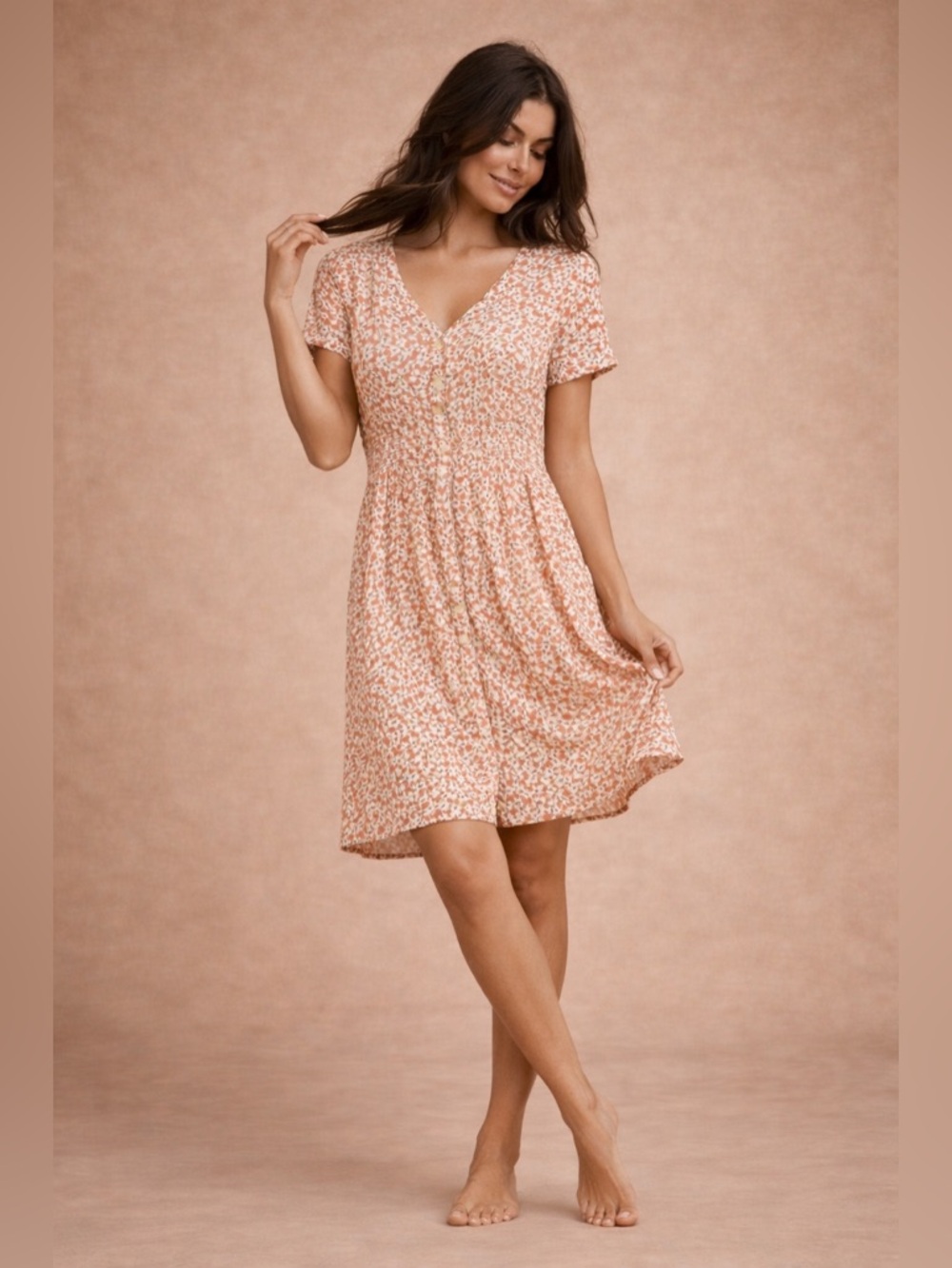 Patrons of Peace Floral Button Front Dress | Size M | 100% Rayon | Cottagecore